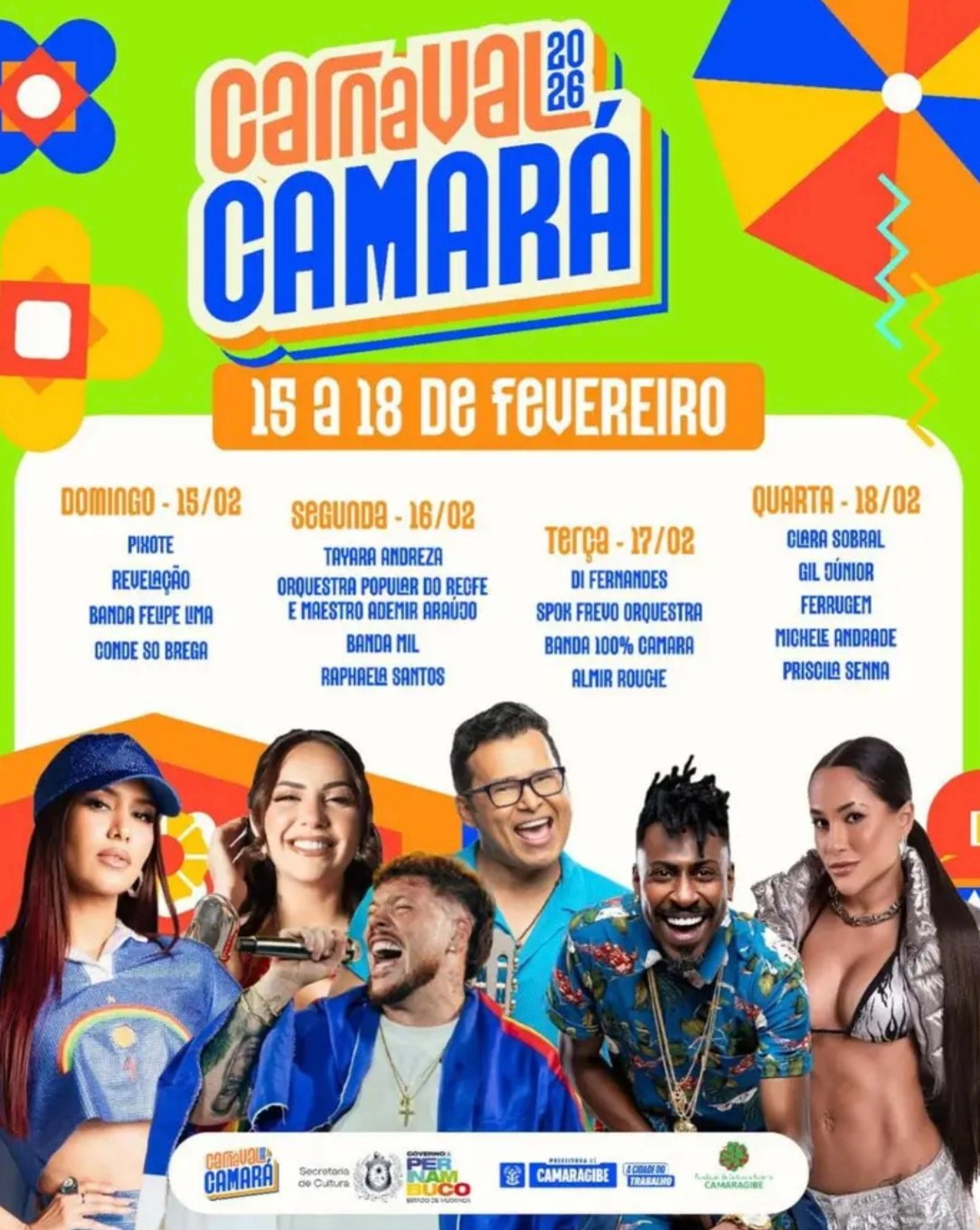 CAMARAGIBE ANUNCIOUOFICIALMENTE O CARNAVALCAMARÁ 2026, REFORÇANDOSUA POSIÇÃO NO TURISMOCULTURAL DE PERNAMBUCO.